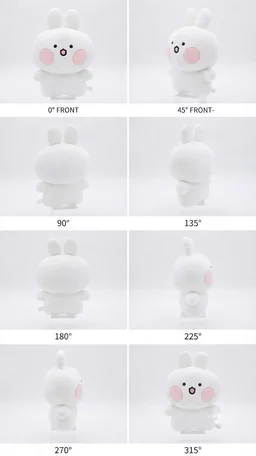 O-Duk-E Plush - "Blank" (White Rabbit Character) - 15cm - 20cm