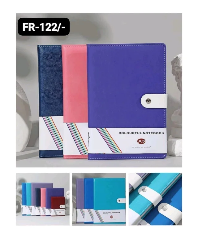 DIARY PU BUTTON A5 192 PAJE FR244