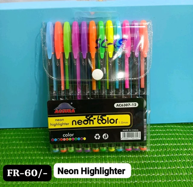 NEON PEN HIGHLITER 12 SHADE