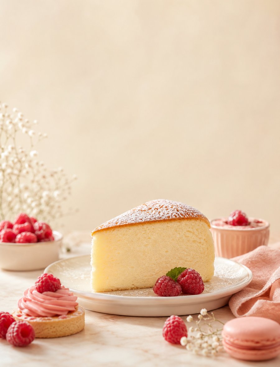 Freshly baked Japanese cheesecake by Creambliss