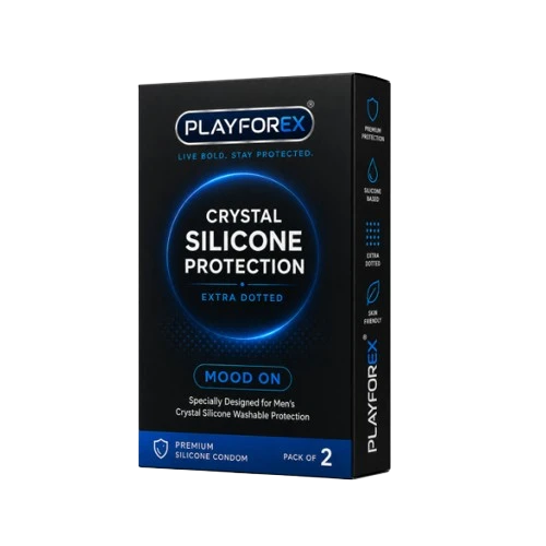 PLAYFOREX® Crystal Silicone Protection Extra Dotted |Pack of 2