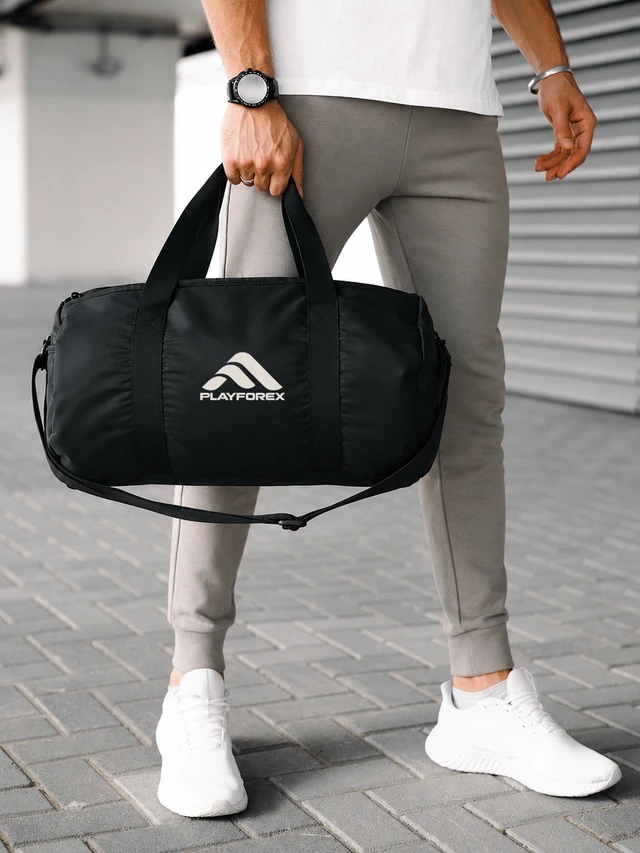 Playforex Gym Duffle Bag, Black, 25L For Women and Men | Sports Bag