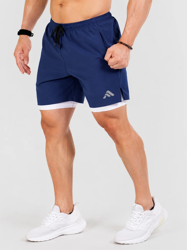 Playforex 2 in 1 Compression Shorts Navy