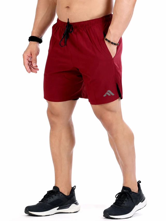 Playforex 2 in 1 Compression Shorts Maroon