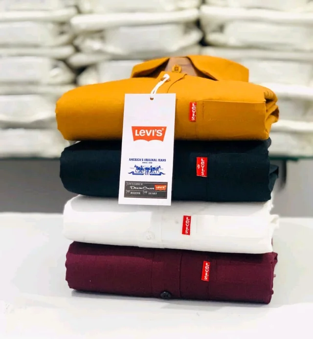 Levi Men's Premium Cotton Plain Shirt Combo (Pack of 4) l Casual & Formal wear - XXL-44