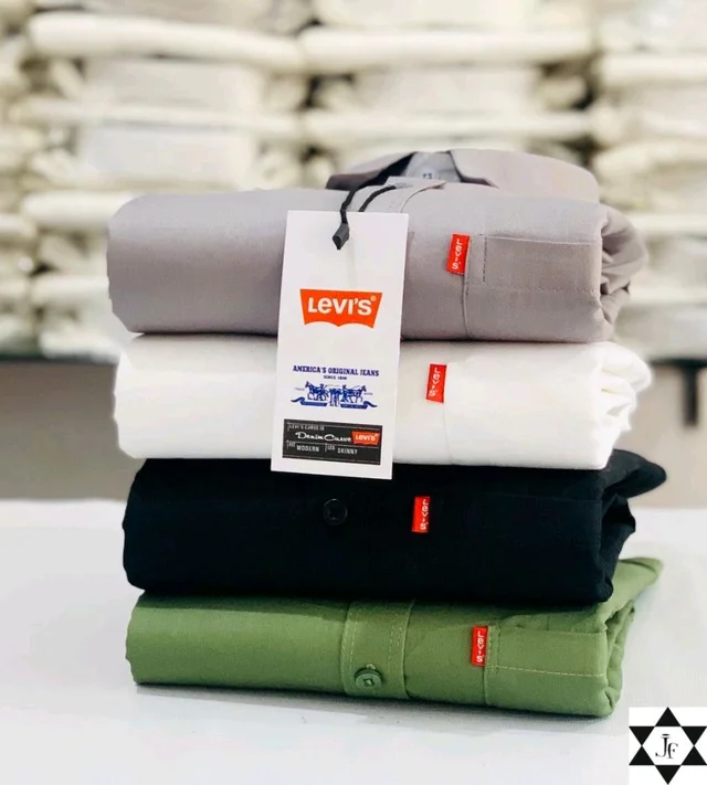 Levi Men's Premium Cotton Plain Shirt Combo (Pack of 4) l Casual & Formal wear
