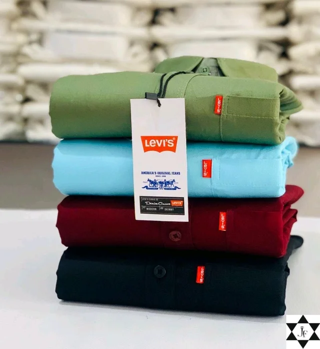 Levi Men's Premium Cotton Plain Shirt Combo (Pack of 4) l Casual & Formal wear - L-40