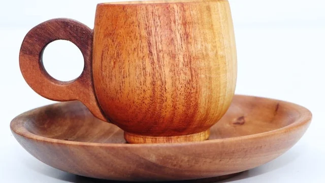 Pure Wooden Cup & Saucer