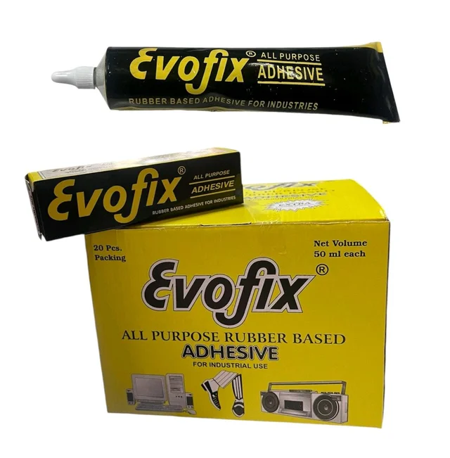 EvoFix All Purpose Rubber Based Adhesive, 50ml Tube, Industrial Strength Glue for Wood Metal Plastic etc.-Pack of 20Tubes