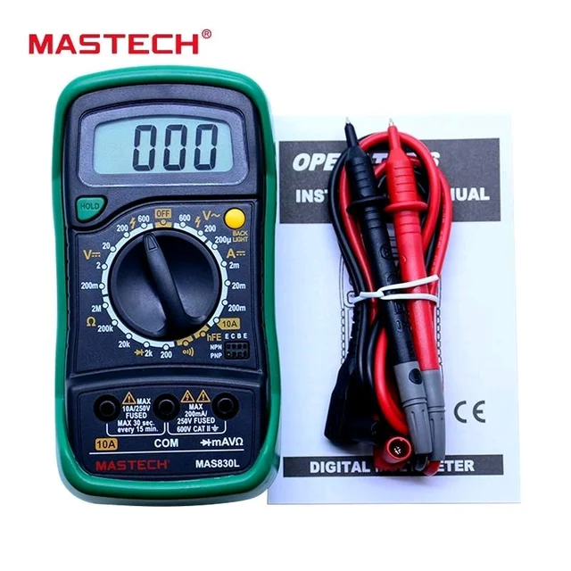 Mastech MAS830L Original With Calibration Certificate Digital Multimeter (Green 2000 Counts)