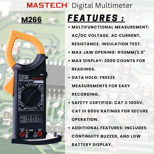 Mastech MASTECH M266 AC 1000Amp Clamp Meter