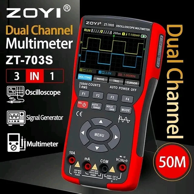 ZT-703S:Zoyi 3-in-1 Handheld Digital Oscilloscope and Multimeter