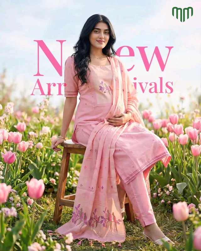 Pink-Iris Maternity Kurti Set