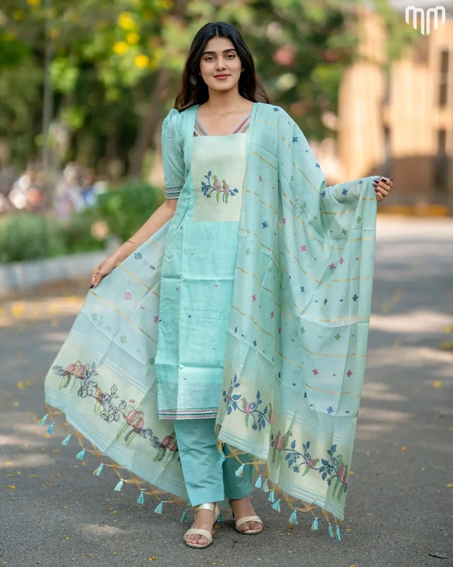 Blue-Iris Maternity Kurti Set