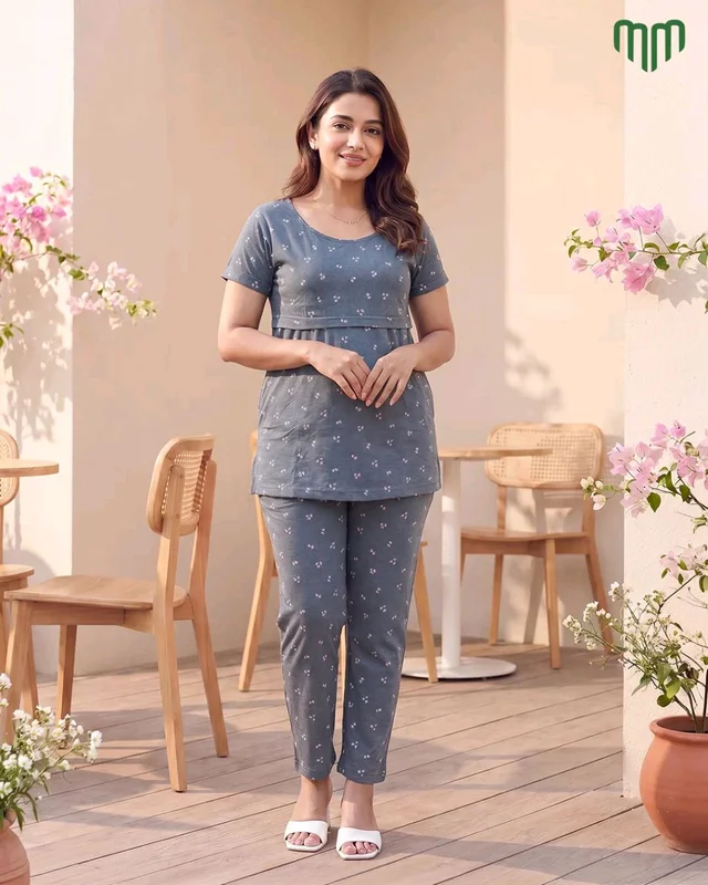 Tiny Floral Zipless Feeding Pant Set