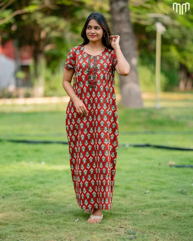 Diya Cotton Essential Button-Up Nighty