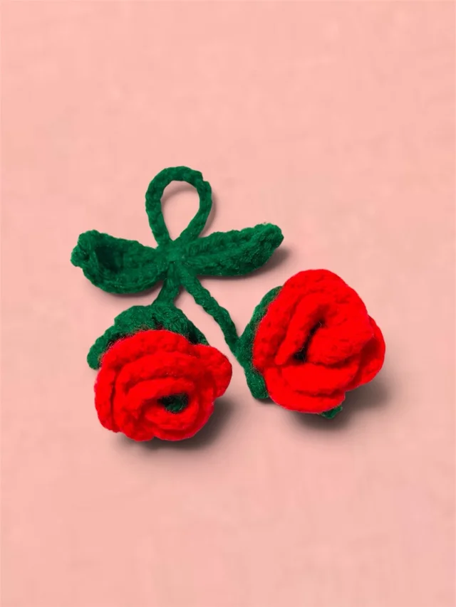 Pritha Crochet Rose Bag Charms