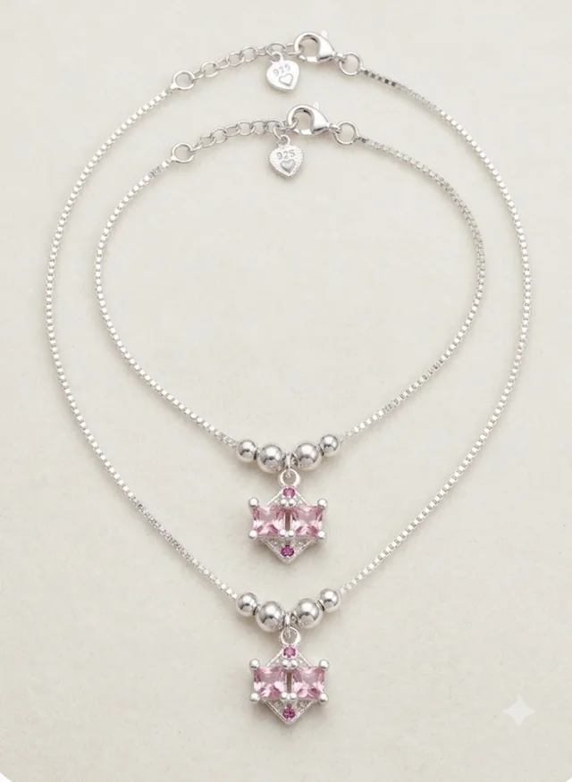 Silver Vine Pearl Anklet pair