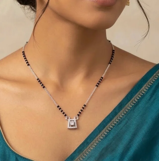 Silver Sanjh Mangalsutra 