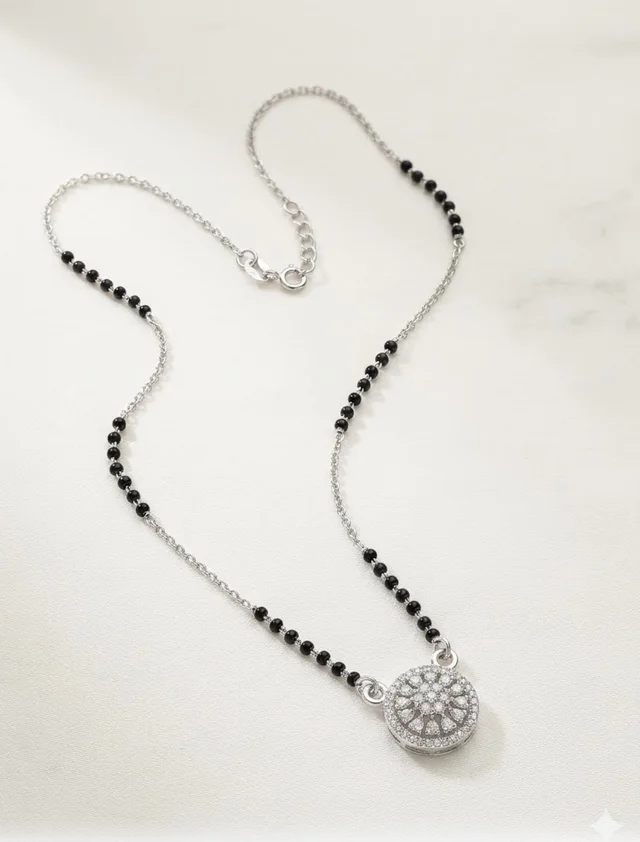  Silver Love Locket Mangalsutra 