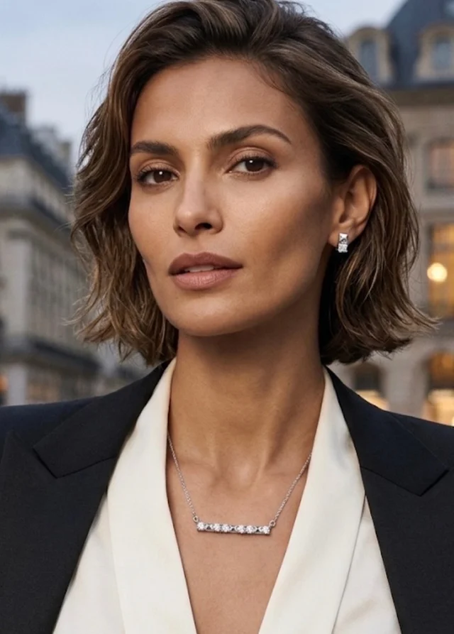 Silver Dazzle Belle Pendant Set