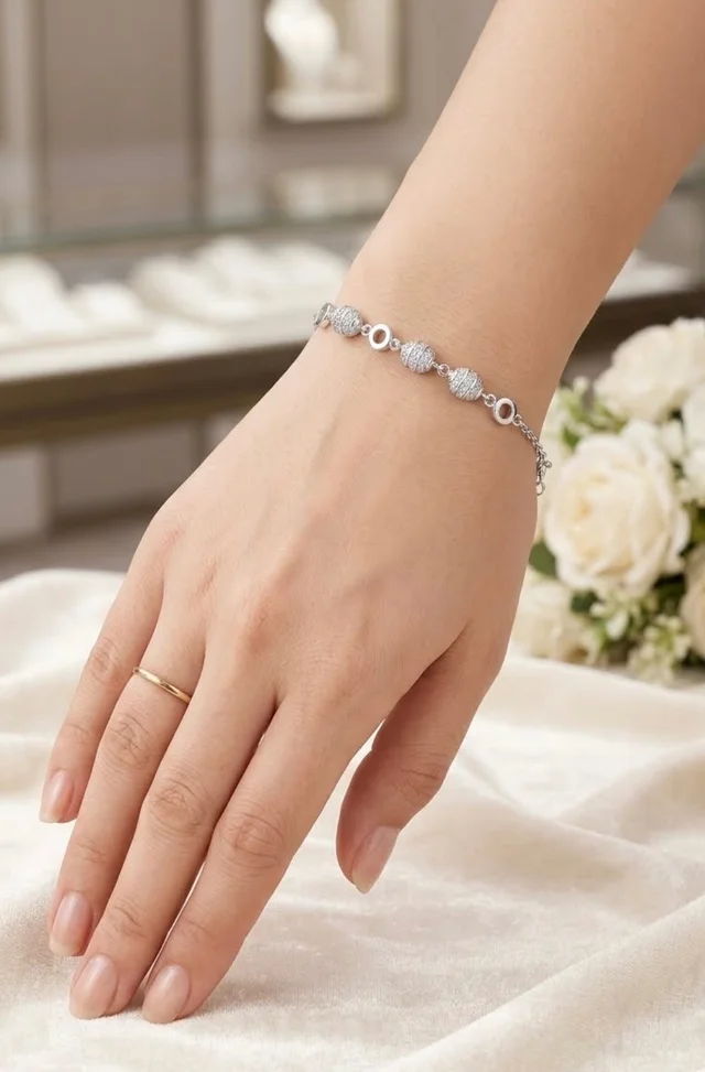 Silver Beads Glow Bracelet 