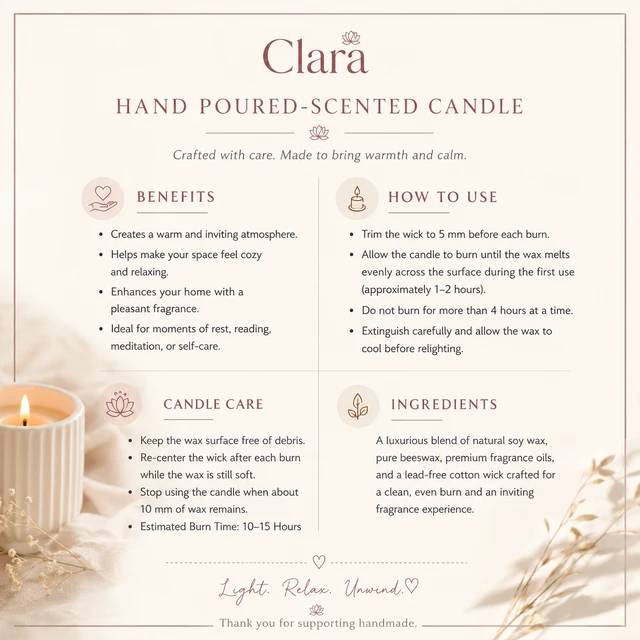 Clara Vanilla Scented Candle ( 50 G )