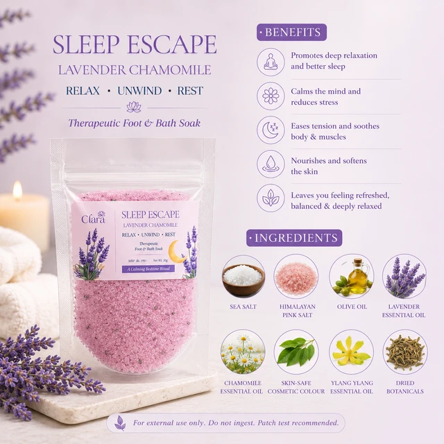 Clara Sleep Escape Bath Salt (50g) - Pink