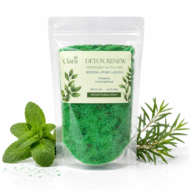 Clara Detox Renew Bath Salt (200 g) - Algae Green