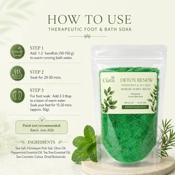 Clara Detox Renew Bath Salt (200 g) - Algae Green