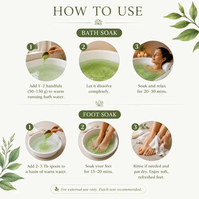 Clara Detox Renew Bath Salt (50g) - Algae Green