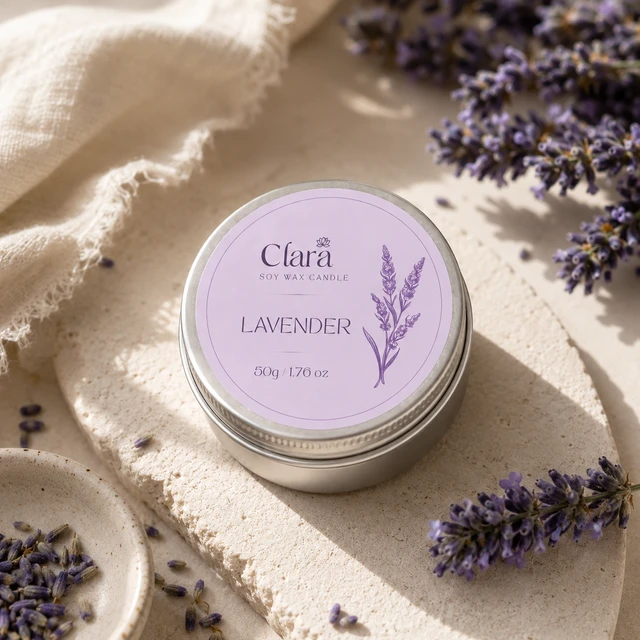 Clara Lavender Scented Candle ( 50 G )