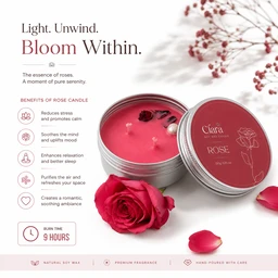 Clara Rose Scented Candle ( 50 G )