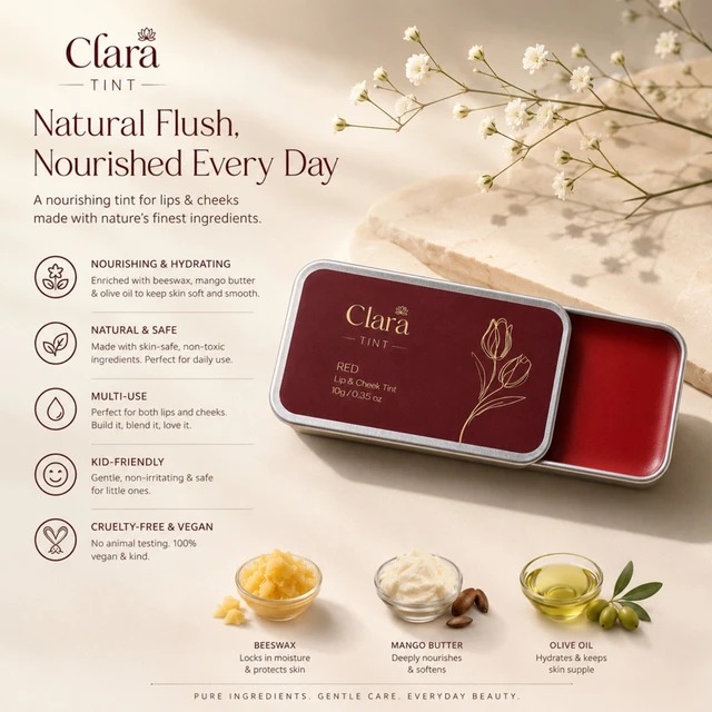 Clara Lip & Cheek Tint (Red) – 10 g