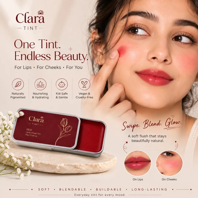 Clara Lip & Cheek Tint (Red) – 10 g