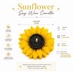 Clara Sunflower Soy Wax Candle – 15g | Premium Scented Floral Candle & Wax Sachet