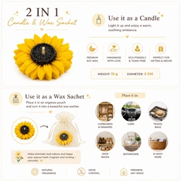 Clara Sunflower Soy Wax Candle – 15g | Premium Scented Floral Candle & Wax Sachet