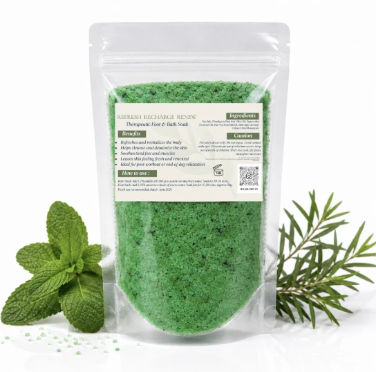 Clara Detox Renew Bath Salt (200 g) - Algae Green