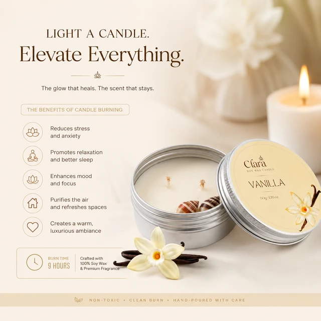 Clara Vanilla Scented Candle ( 50 G )