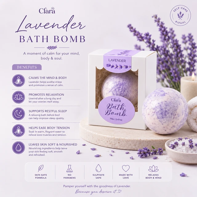 Clara Lavender Bath Bomb (70 g)