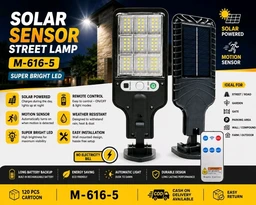 Solar Sensor Street Light M-616-5 | Super Bright LED Outdoor Light with Motion Sensor & Remote Control