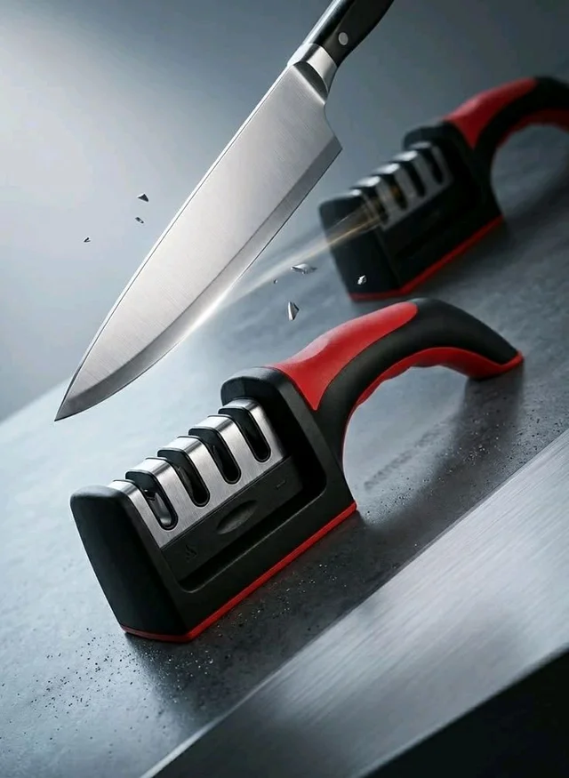 3-Stage Professional Knife Sharpener – Fast, Safe & Easy Kitchen Knife Sharpening Tool