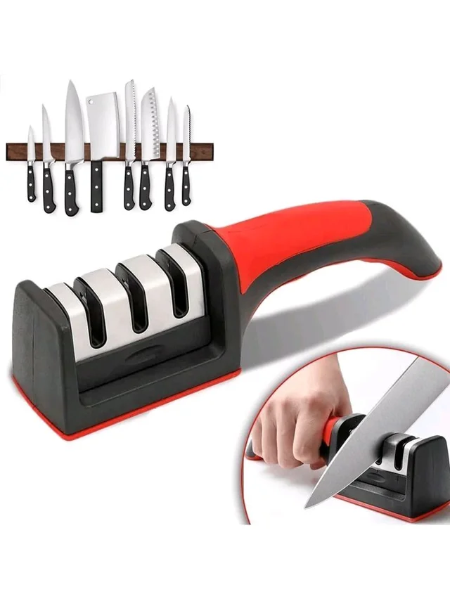 3-Stage Professional Knife Sharpener – Fast, Safe & Easy Kitchen Knife Sharpening Tool
