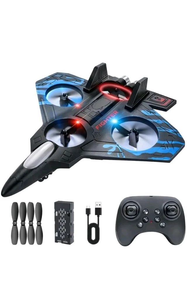 LO712 RC Flying Jet Drone with LED Lights | 2.4GHz Remote Control | 360° Stunt | USB Rechargeable | Indoor & Outdoor Toy