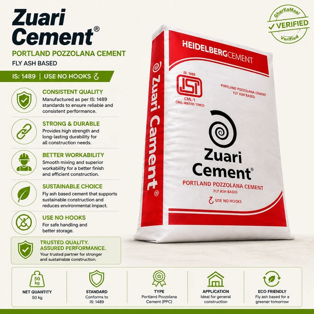 Zuari PPC Cement (Portland Pozzolana Cement) - 50 Kg