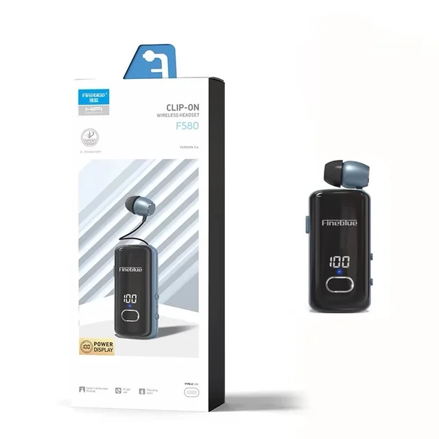 F580 Digital Fast Charging Retractable Cable Business Lavalier Gaming Wireless BT Headset