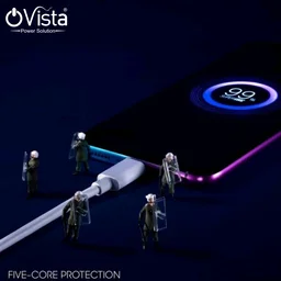 Ovista 40 W Quick Charge 4 A Wall Charger for Mobile with Detachable Cable (White, Cable Included)