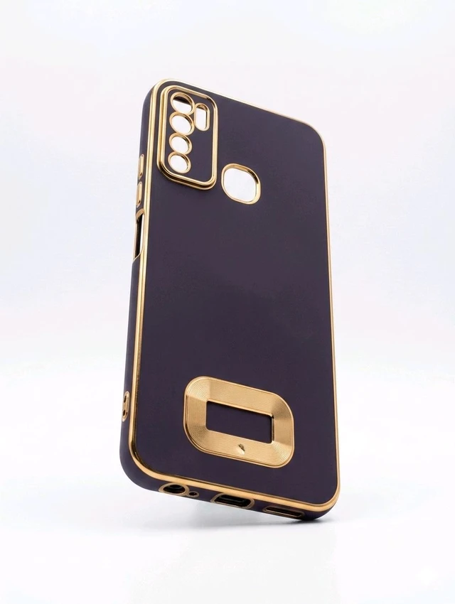 Zelexi Luxury 6D Chrome Gold Plated Slim Back Cover for Infinix Hot 9