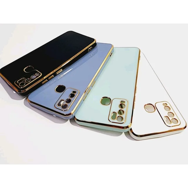 Zelexi Luxury 6D Chrome Gold Plated Slim Back Cover for Infinix Hot 9