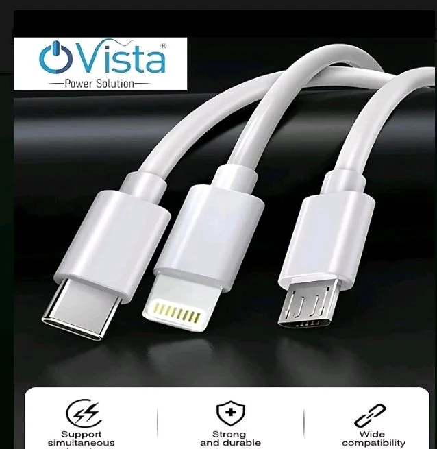 Ovista OVista The Power of 3-in-1 Multi Charging Cable (Model: OVDM009) | 4.5 Amp Super Fast Charging Cord | New Upgraded In-Mold Structure Design with High-Temperature Protection (White)